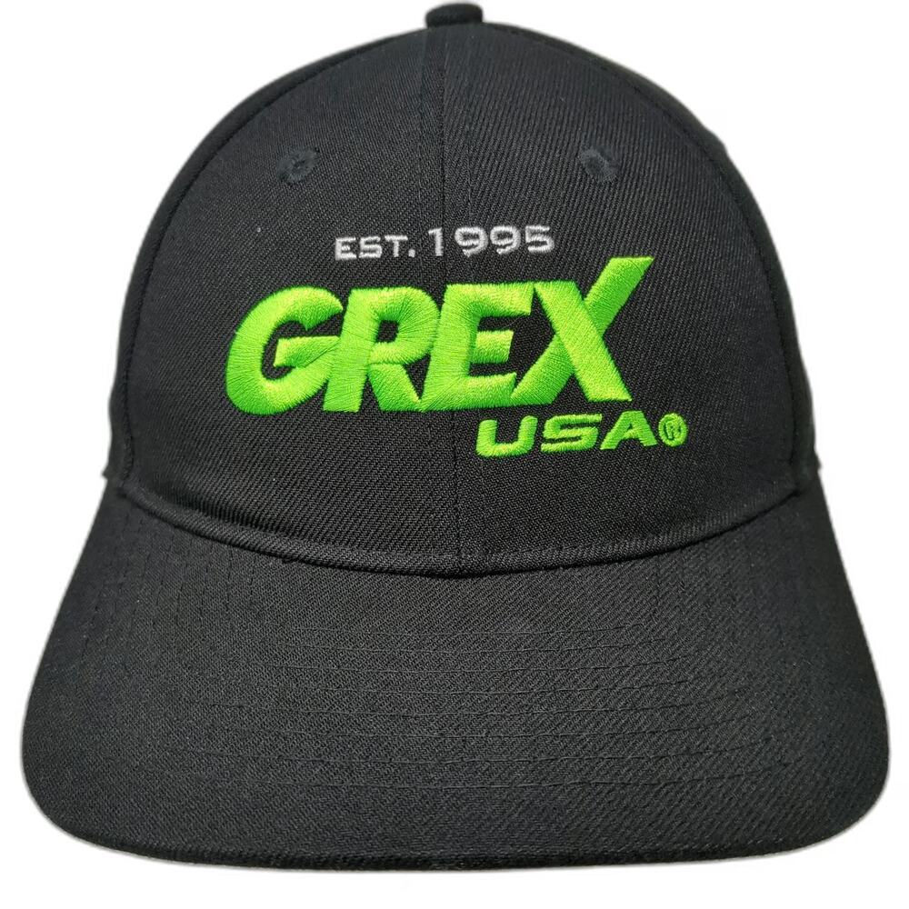 Baseball Cap Black OSFM GREX USA EST 1995 Embroidered Strapback Polyester hat